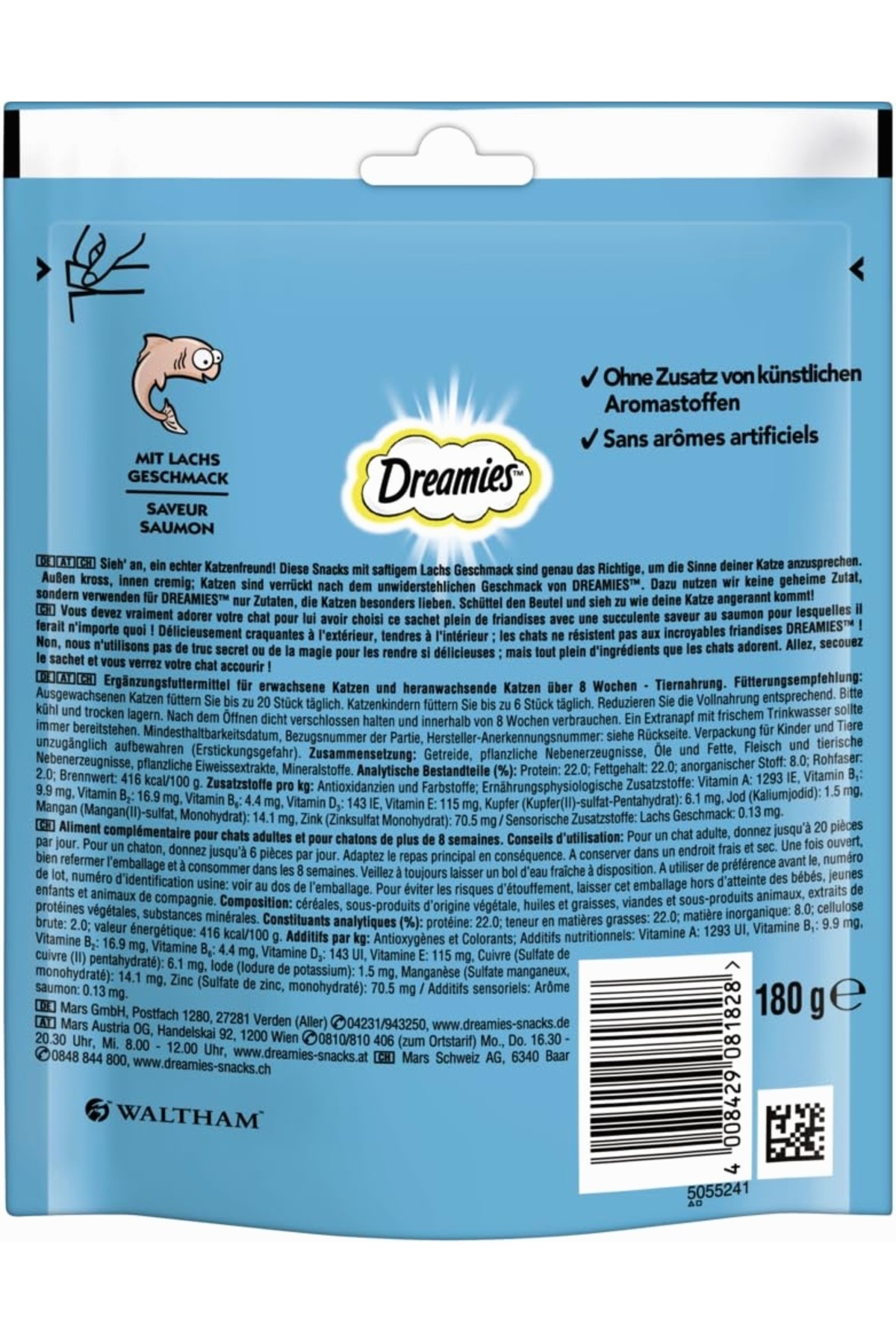 Dreamies Mega Pack Somonlu Kedi Ödül Maması 180 gr