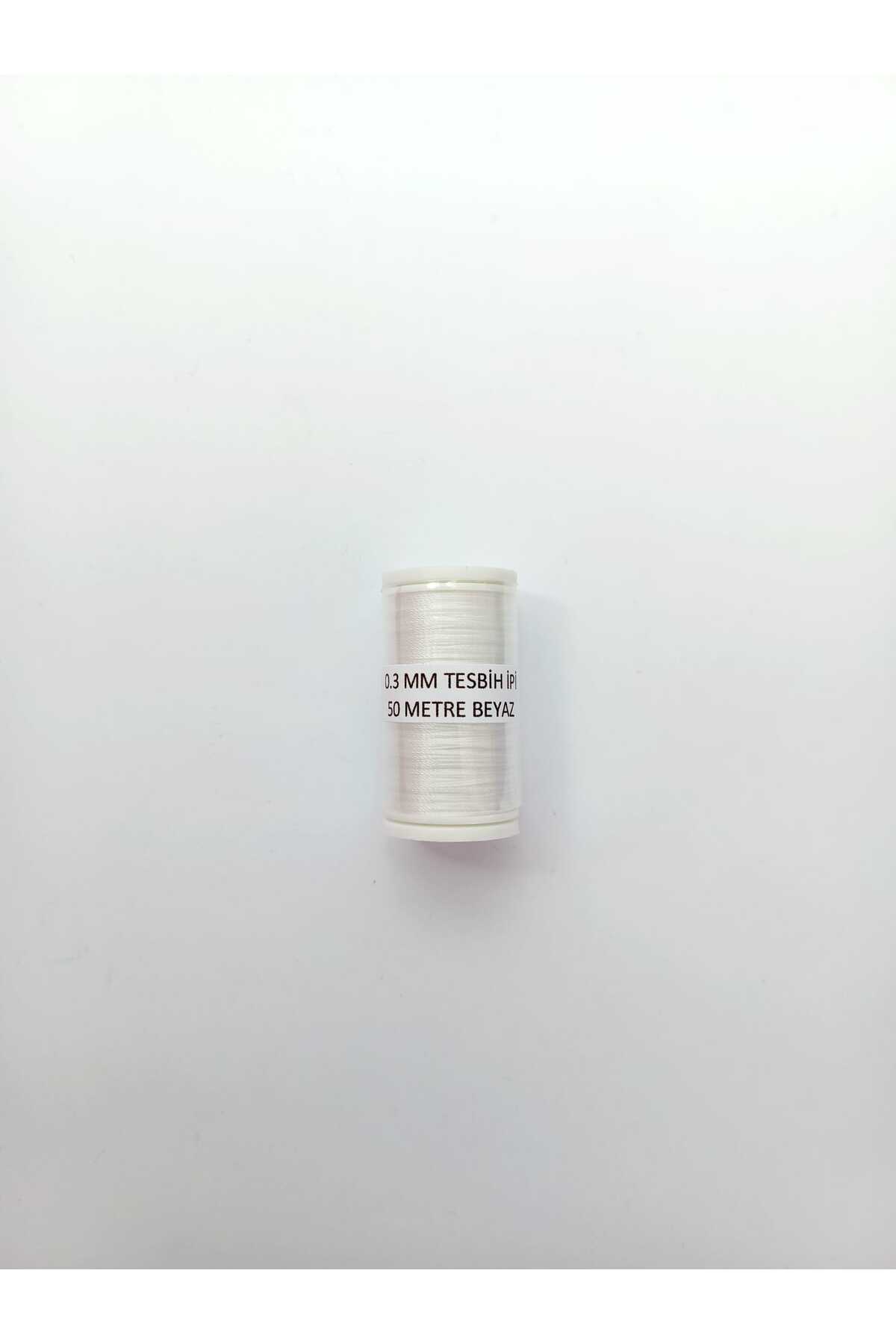 50 Metre Beyaz Renk 0.3 Mm Ince Tesbih Ipi