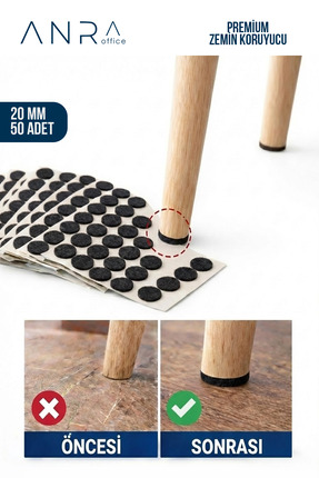 Anra Parke Fayans Zemin Koruyucu Yapışkanlı Keçe Çizilme Önleyici Sessiz Kaym...