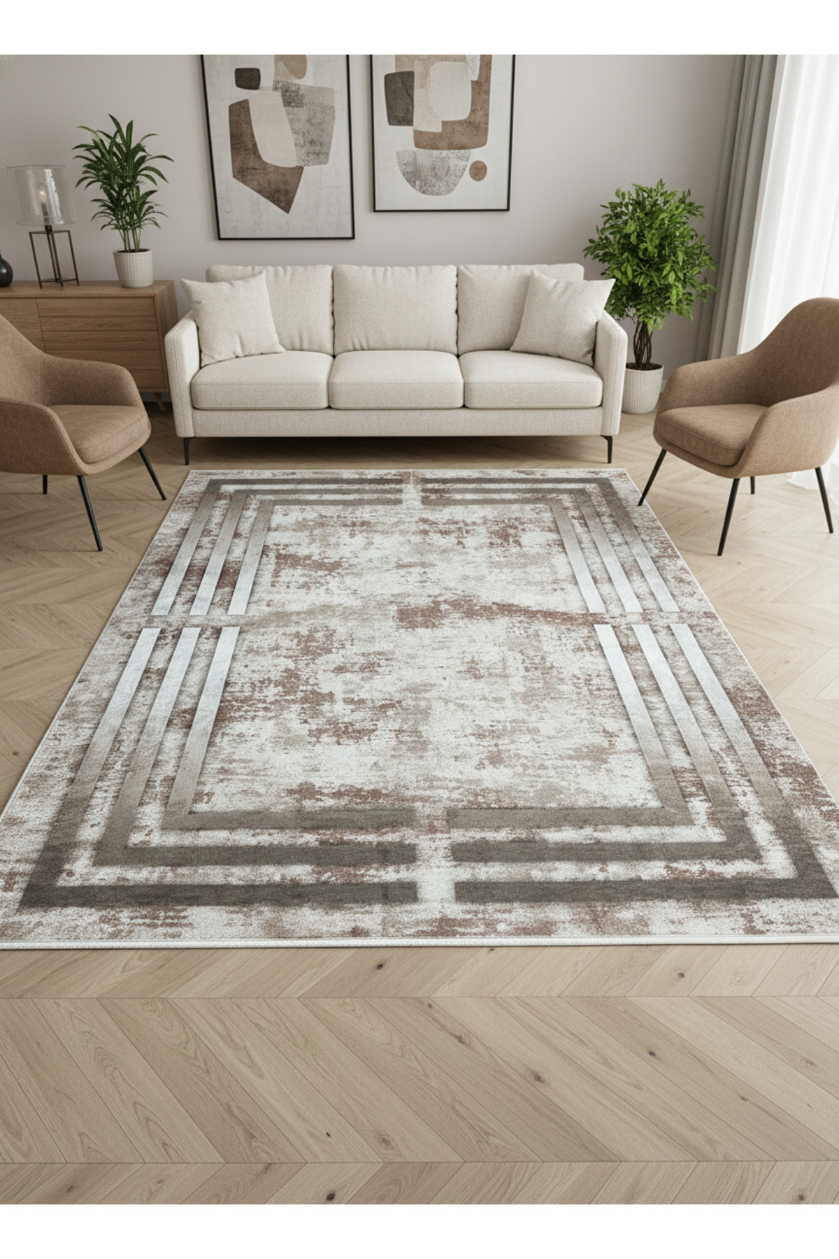 سجادة غرفة المعيشة وغرفة المعيشة قابلة للغسل ومضاد...