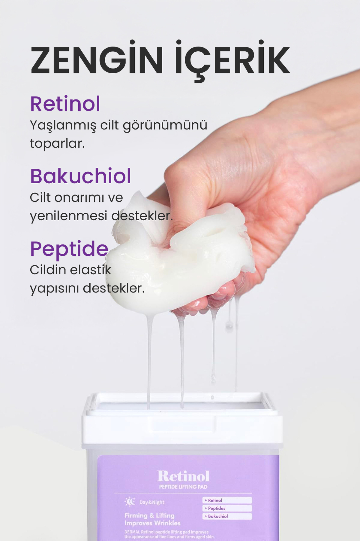 Retinol Peptit Kaldırma Pedi Yaşlanma Karşıtı Kore Tonik Ped 12 Adet — TYCQ7W33KN172830718295736 — تصویر 5 از 9