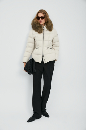 Lufian Klemantın Kaz Tüyü Kadın Mont Ekru
