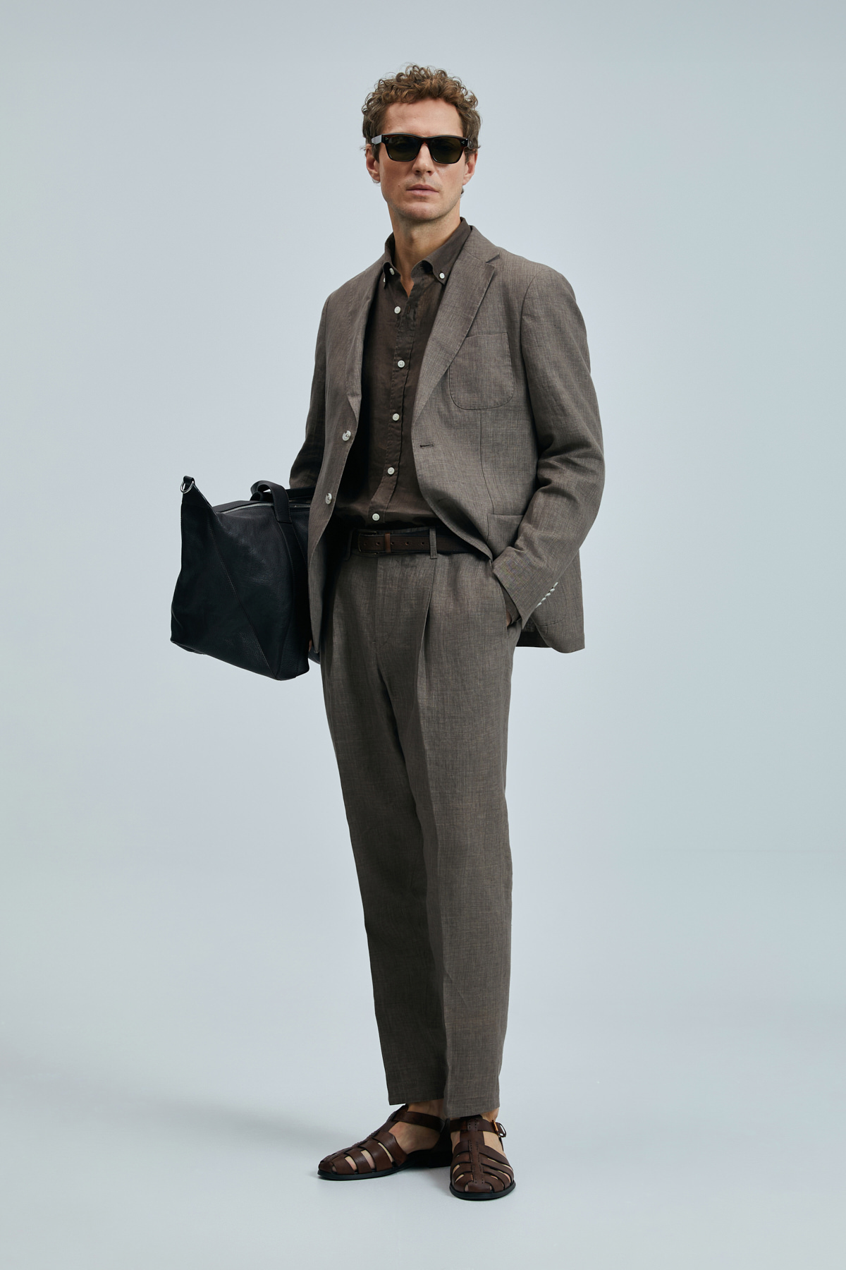 Lufian  Jaques Spor Erkek Blazer Ceket Slim Fit Kahverengi - Görsel 5