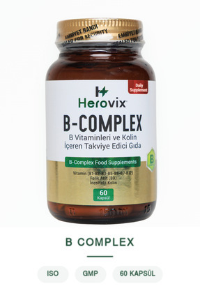 Herovix B-Complex – Yüksek Emilimli - Enerji Metabolizması/zihin İçin Vitamin...