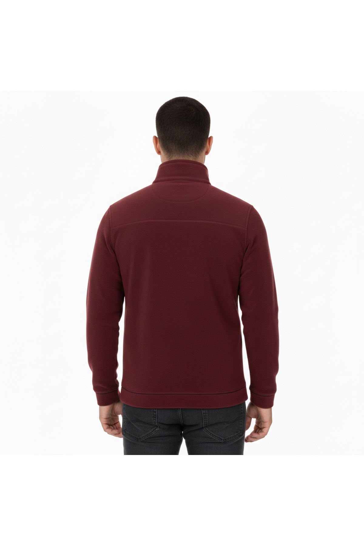 E-Uniform Bordo 3 Fermuarlı Polar Hırka İş Montu Unisex — زرشکی 00032 — تصویر 5 از 5
