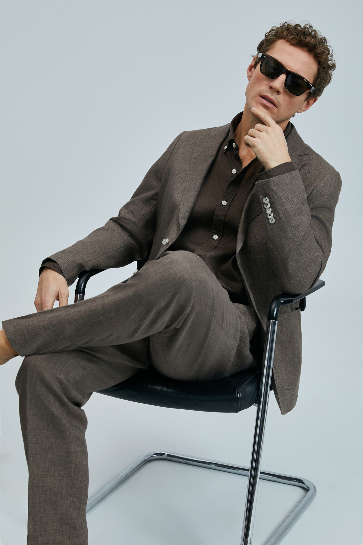 Lufian  Jaques Spor Erkek Blazer Ceket Slim Fit Kahverengi - Görsel 2