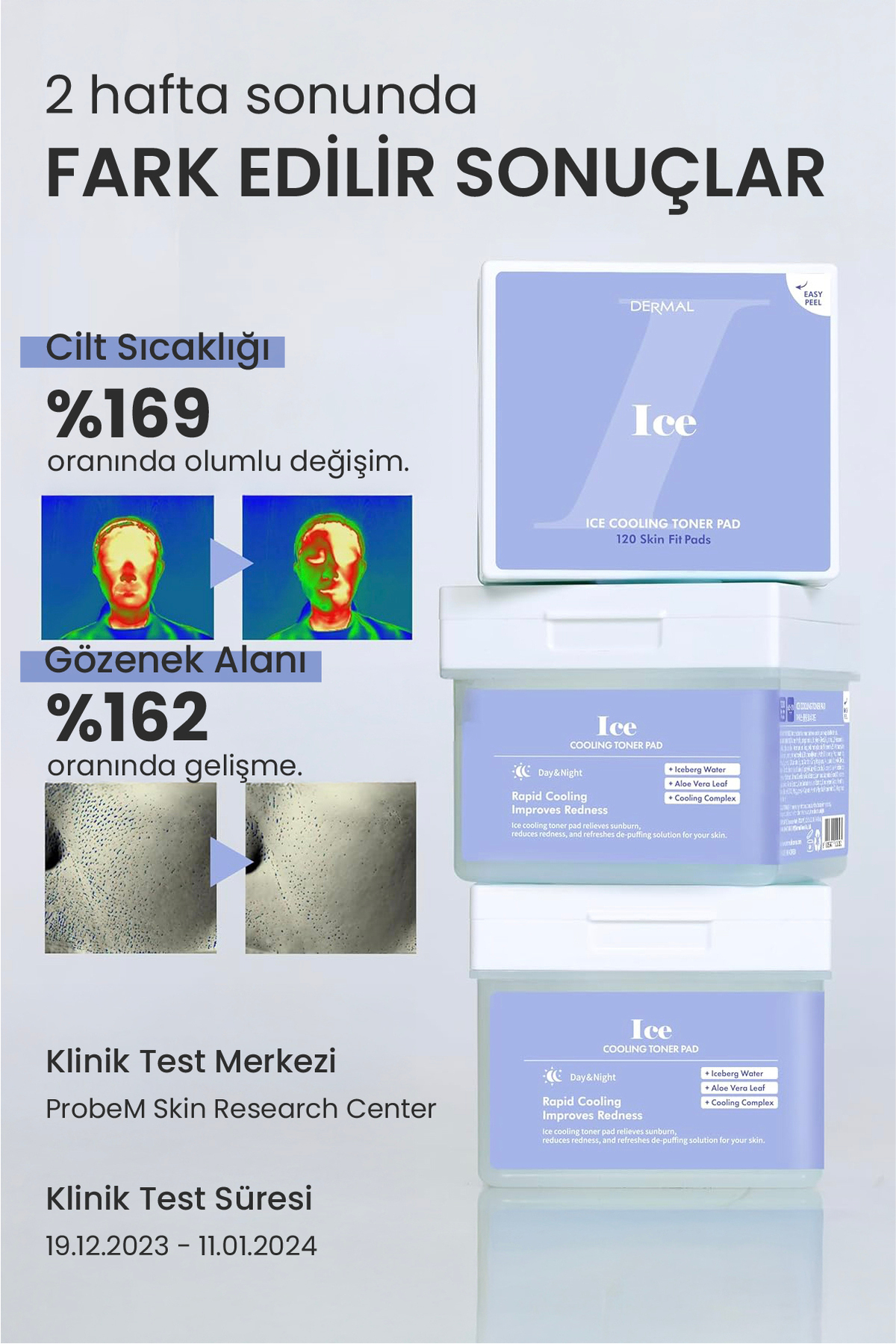 Ice Cooling Toner Pad Nemlendirici Soğutucu Tonik Ped Cilt Bakım Pedi 12 Adet — 8809647118299-A — تصویر 4 از 9