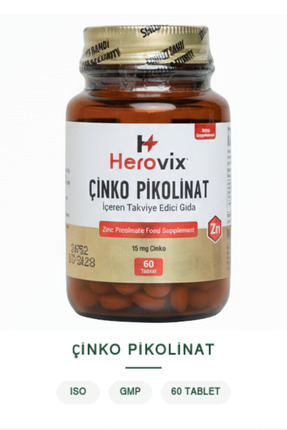 Herovix Çinko Pikolinat – Yüksek Biyoyararlanım – Bağışıklık/Cilt İçin Çinko ...