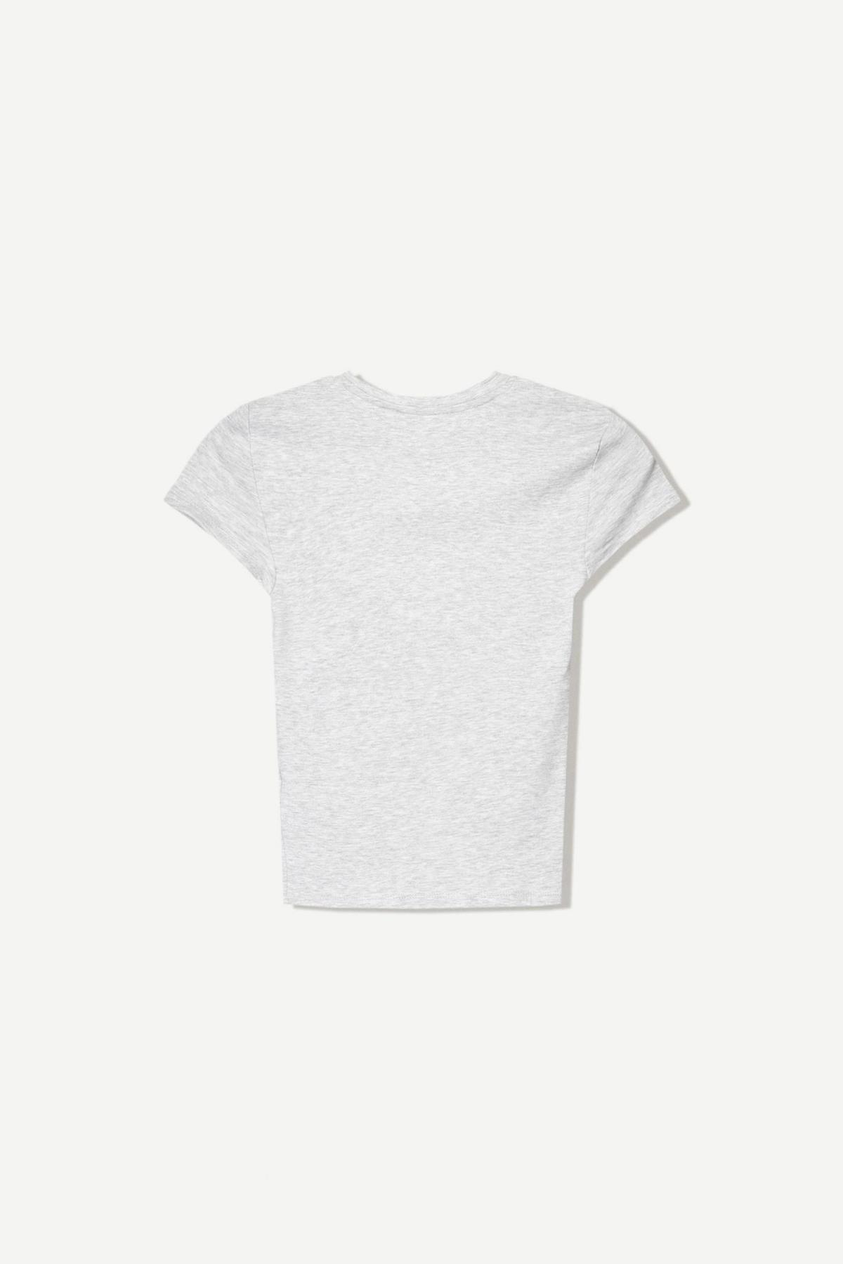 Bershka  Kısa kollu bisiklet yaka tişört - Görsel 6