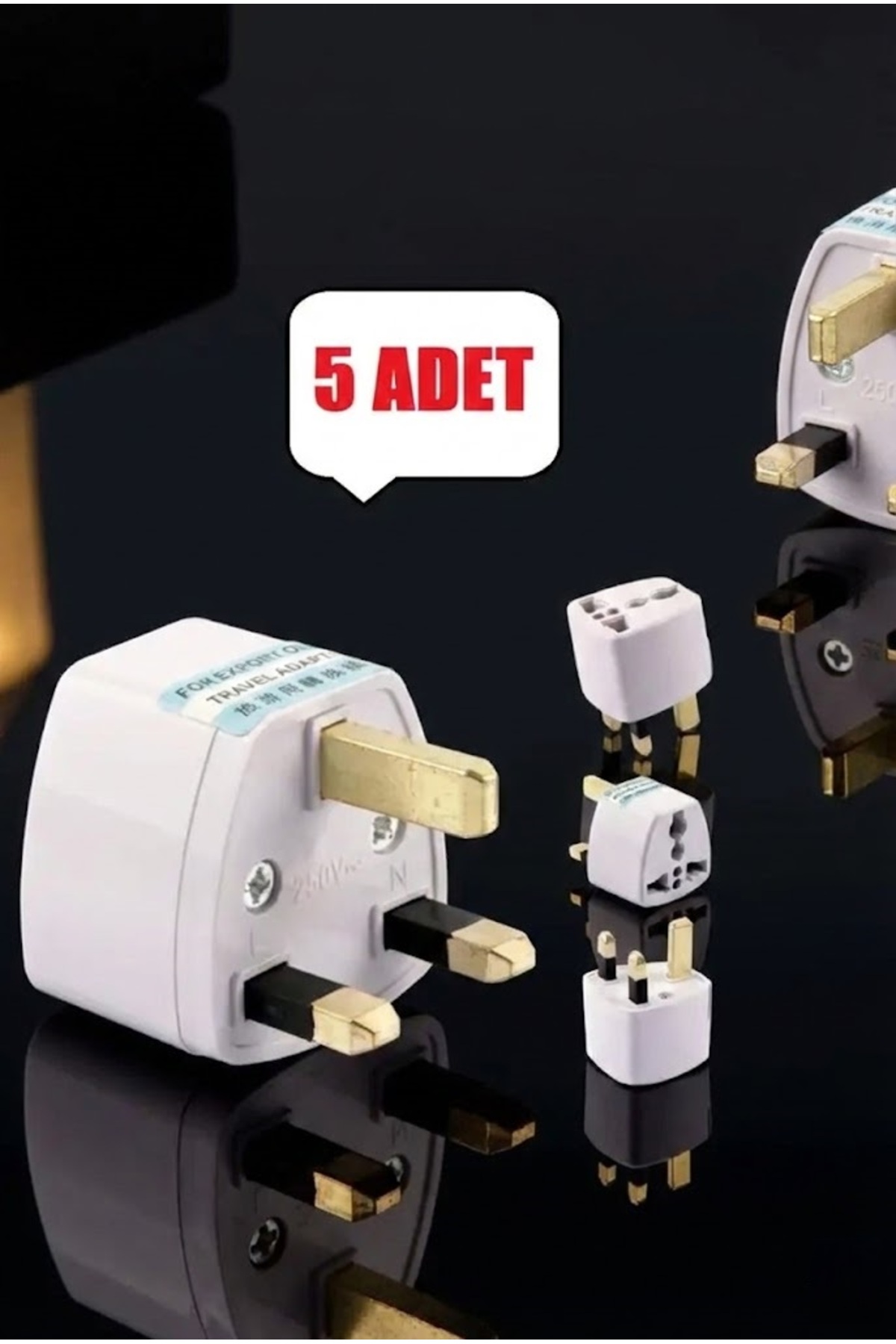 5 Adet Type-G Plug Adapter Hac/Ümre Plug Adaptor Seyahat Ac Güç Şarj Adaptörü Dönüştürücü Priz