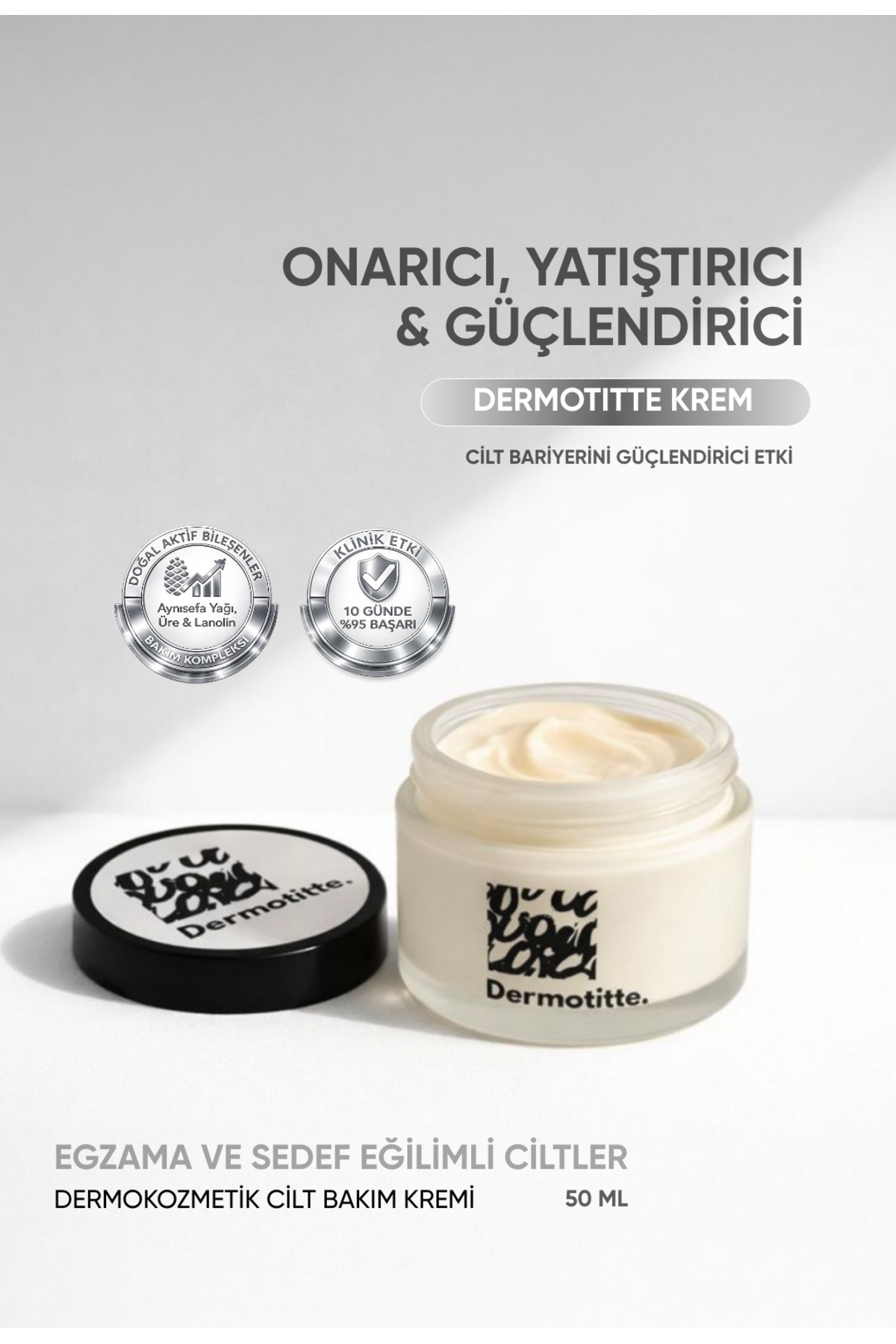Dermotitte. Dermotitte Sedefe Eğilimli Ciltler (Egzema) İçin Onarıcı ve yatıştırıcı Bakım Kremi 50 ml — dermotitte