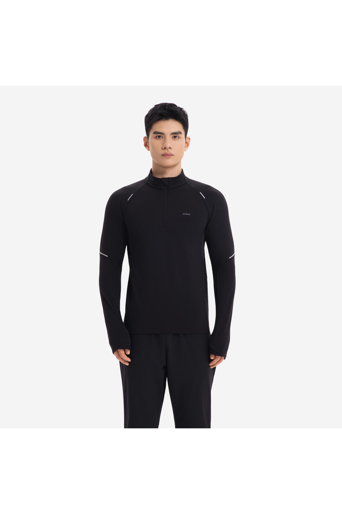 Decathlon Kiprun Erkek Uzun Kollu Koşu Tişörtü - Siyah - Kiprun Run 500 Warm görsel 8