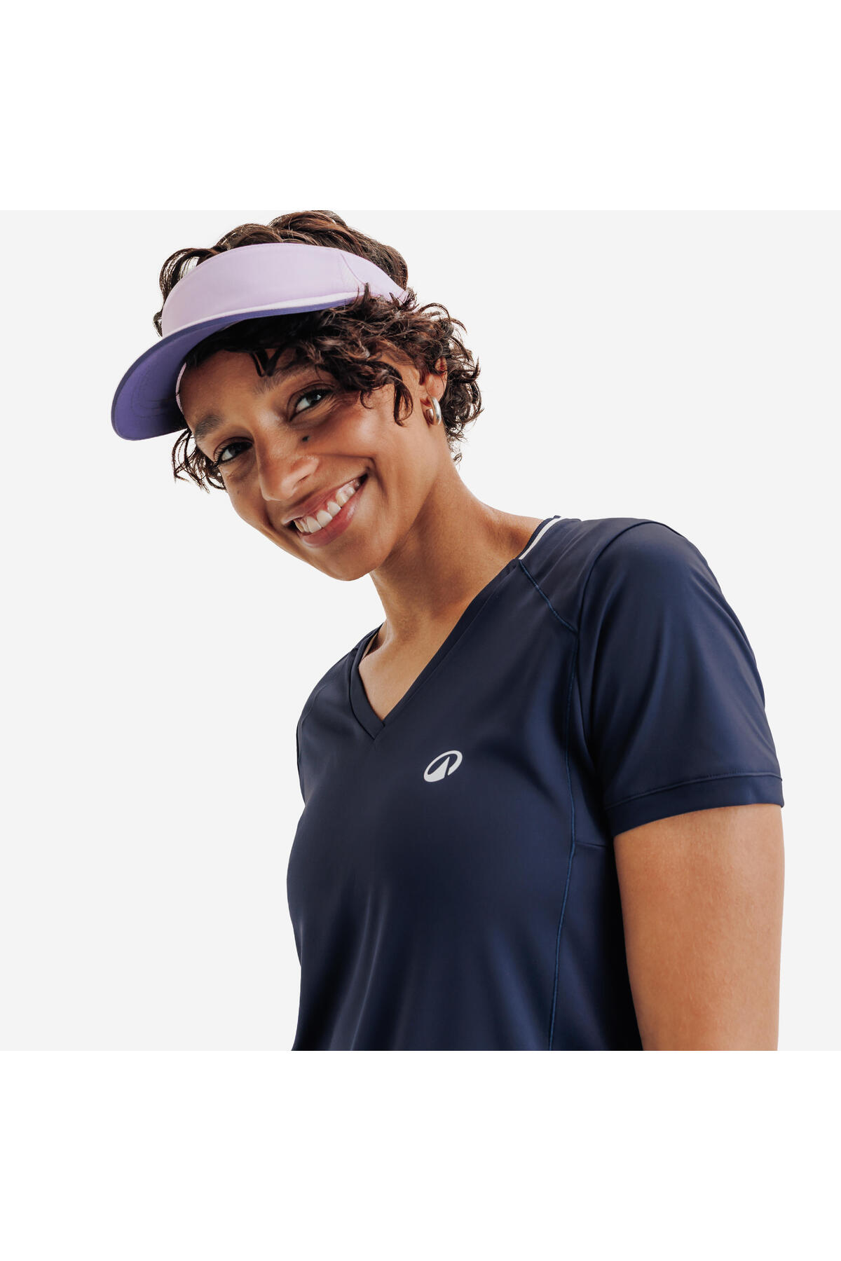 Decathlon Kuikma Kadın V Yaka Tenis Tişörtü - Mavi - Dry görsel 3