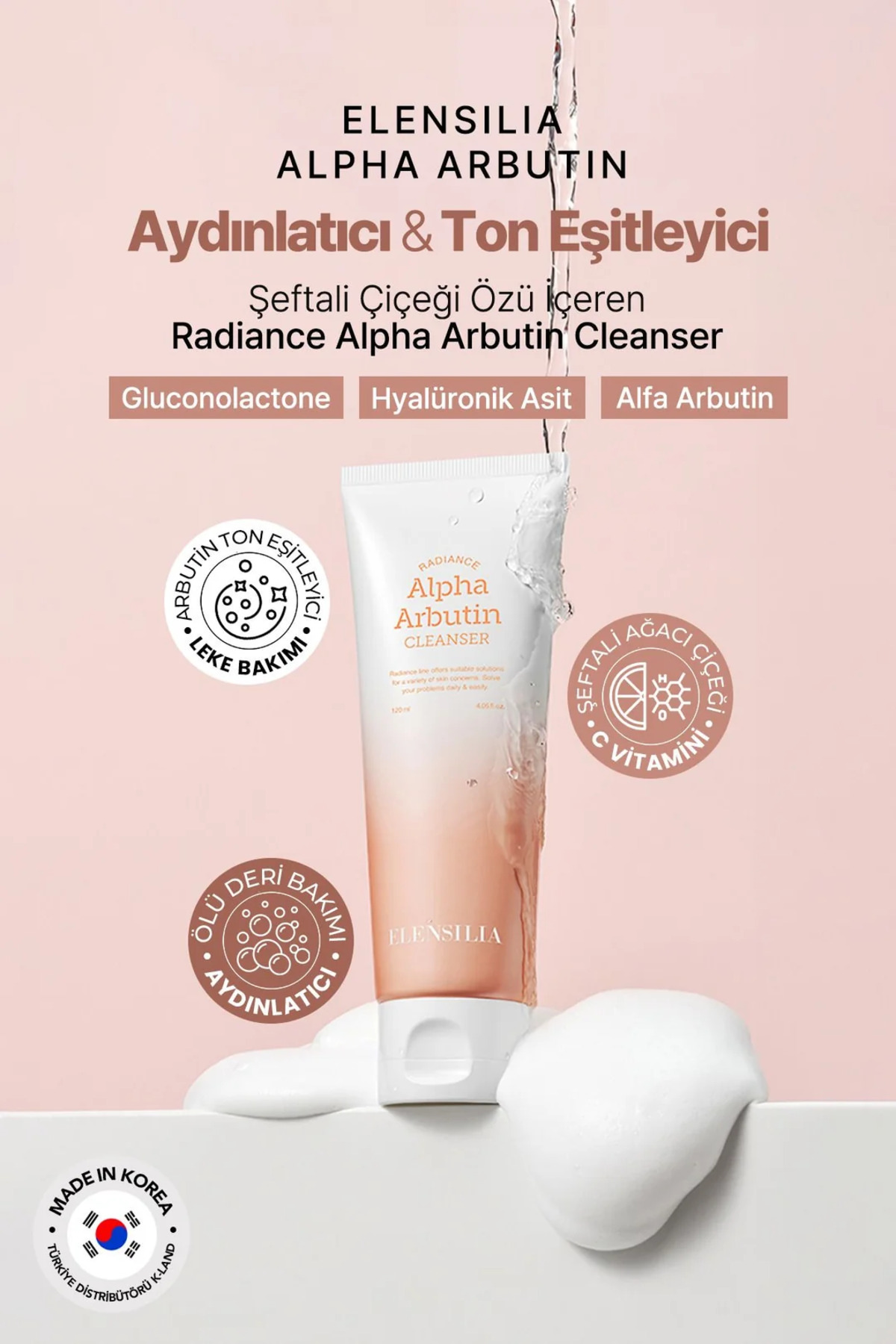 Aydınlatıcı, Ton eşitleyici Arbutin Temizleyici Köpük Radiance Alpha Arbutin Foam 120ml — 8809684000441 — تصویر 2 از 4