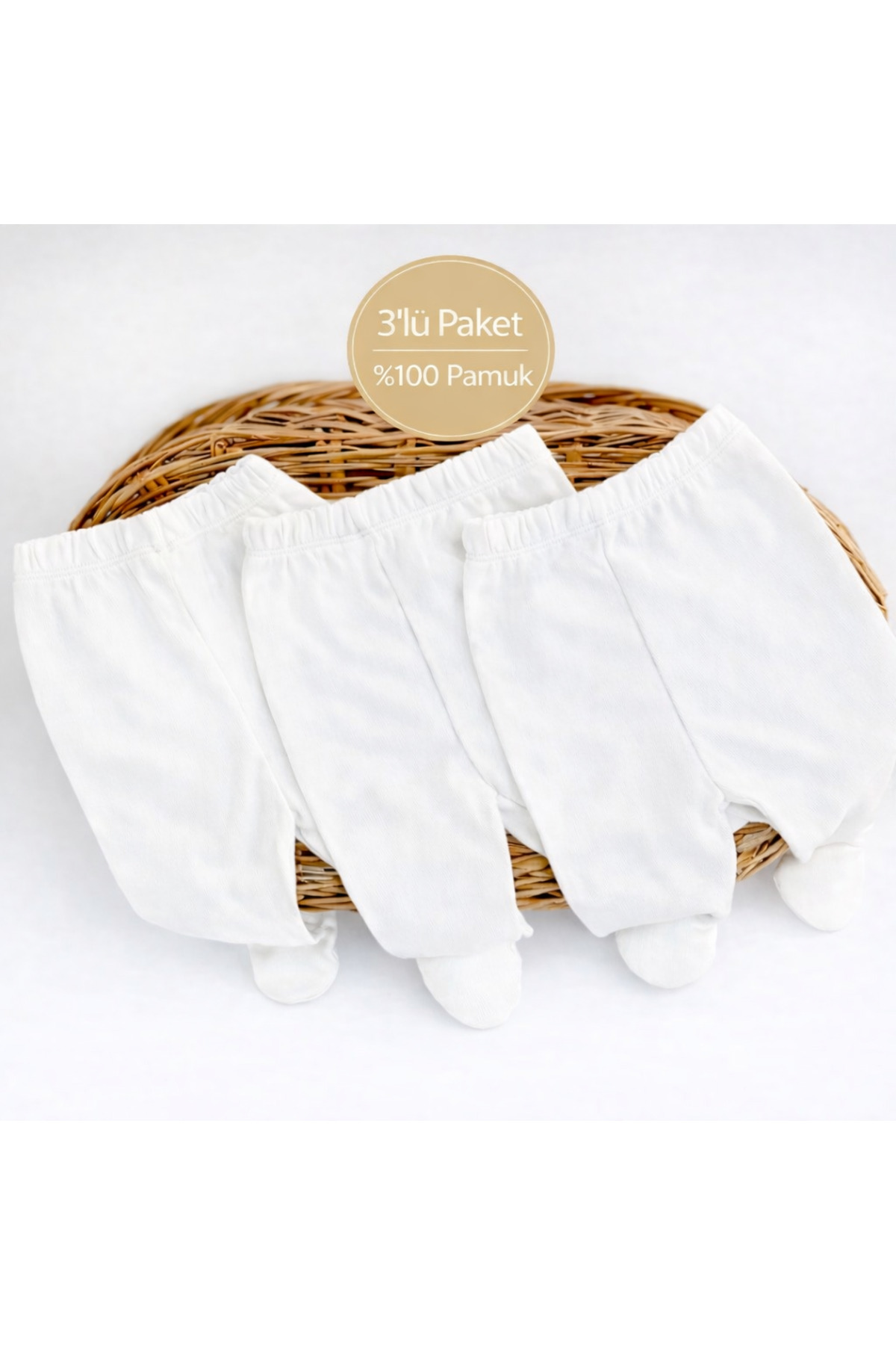 OMY PATİKLİ TEK ALT 3'LÜ %100 PAMUK ORGANİK YENİDOĞAN HASTANE ÇIKIŞI fotoğrafı 2 (önizleme)