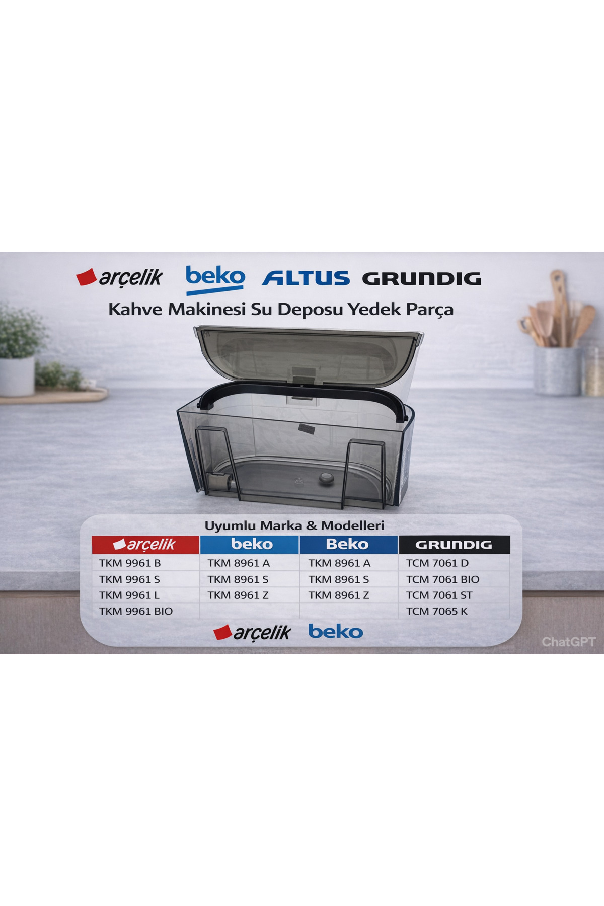 Beko TKM 8961 Uyumlu Kahve Makinesi Su Deposu Yedek Parça - Fiyatı