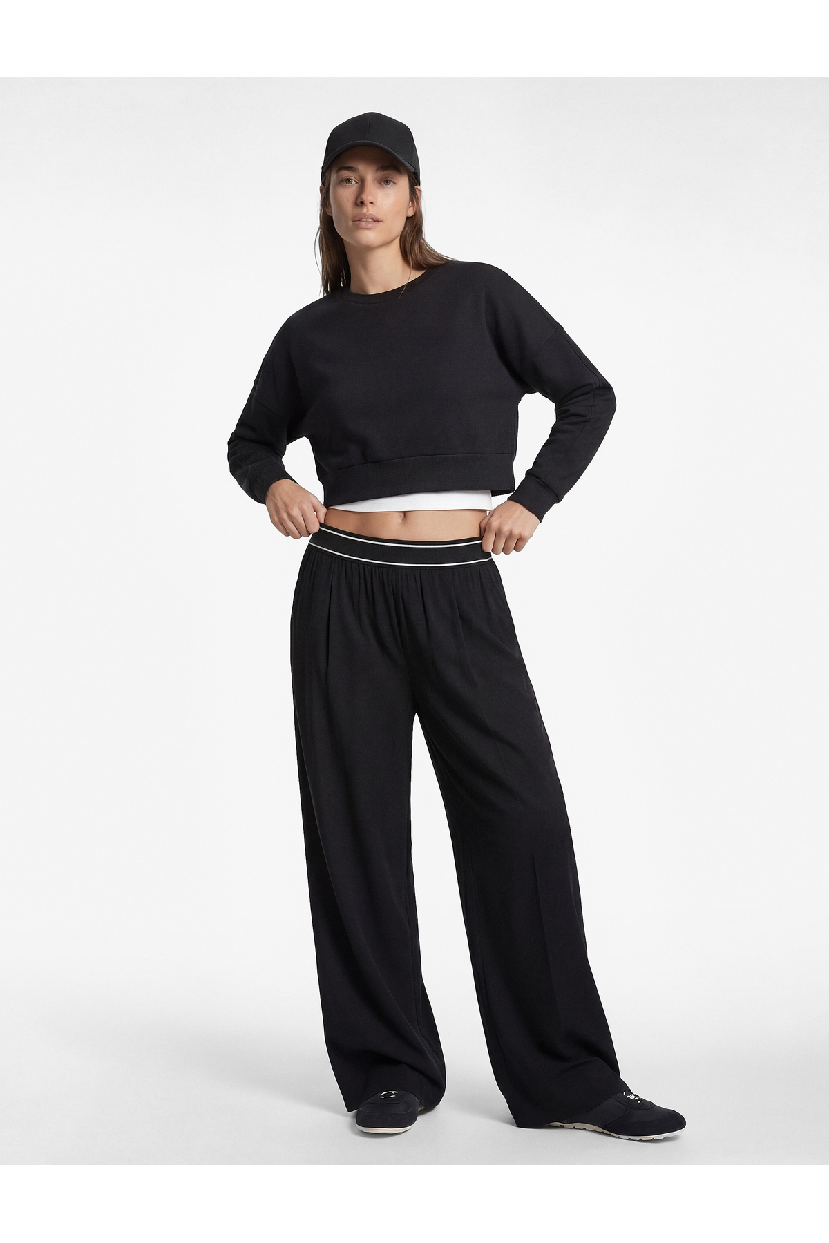 Koton  Yüksek Bel Lastik Detaylı Geniş Paça Spor Paraşüt Eşofman Altı - Görsel 2