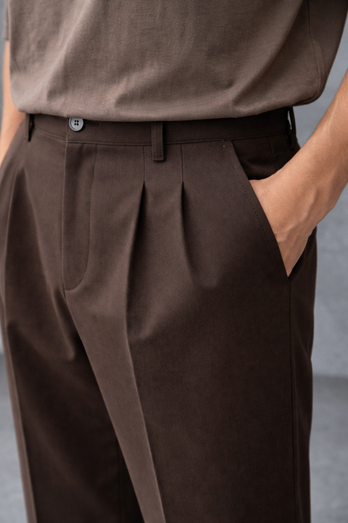 inpool  Baggy kalıp, yazlık-baharlık, esnek-dökümlü, pile detaylı, geniş kumaş pantolon ASP01 - Görsel 7