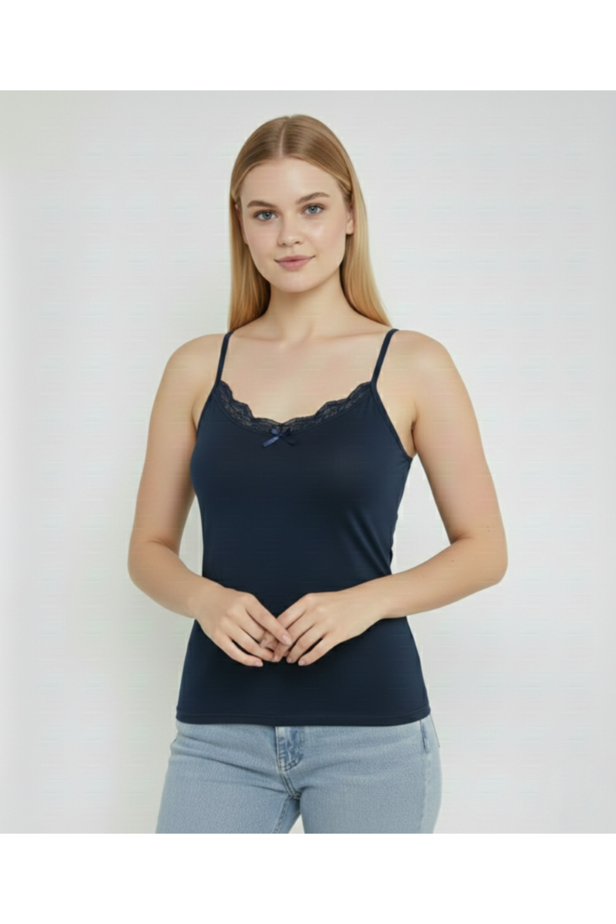 MRR MAJESTİC  4 LÜ PK. KADIN ATLET İP ASKI DANTELLİ - Görsel 4