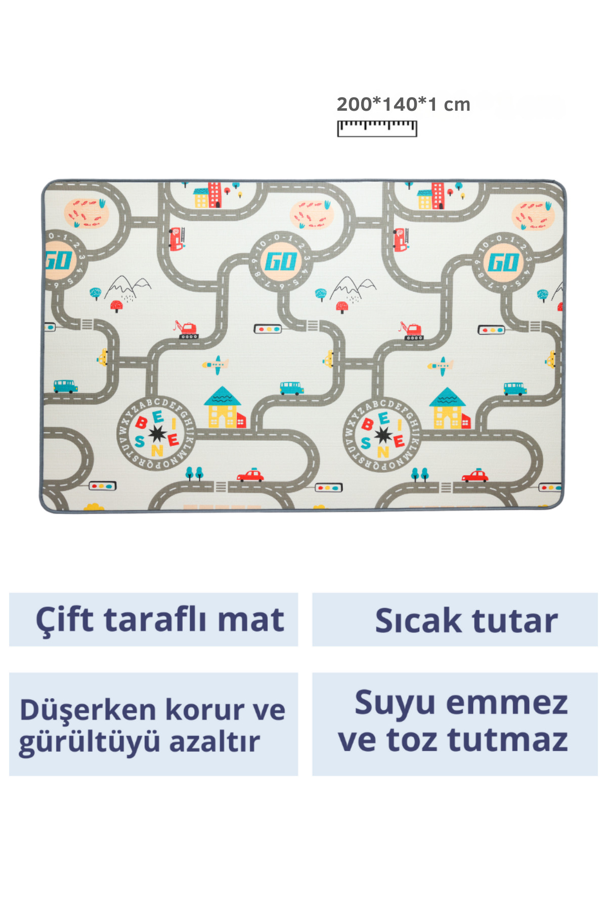 Bebebao Alfabeli Çiftlik Macerası ile Alfabe & Sayı Yol Macerası Oyun Matı 200x140x1 cm fotoğrafı 6 (önizleme)