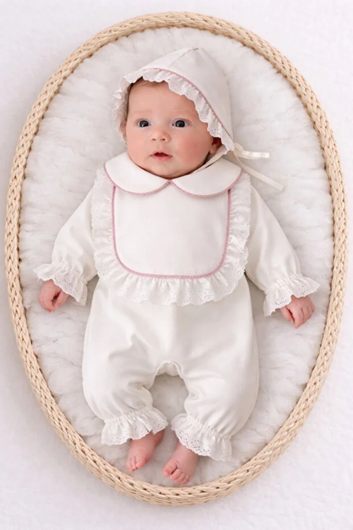 Minytrendy Kız Bebek Yenidoğan Tulum Battaniyeli Vintage Pembe Simli Hastane Çıkışı Mevlüt Takımı Hediyelik fotoğrafı 2 (önizleme)