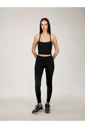 RARE SEASON Kadın Ultra Yumuşak Çift Cepli Yüksek Belli Siyah Tayt