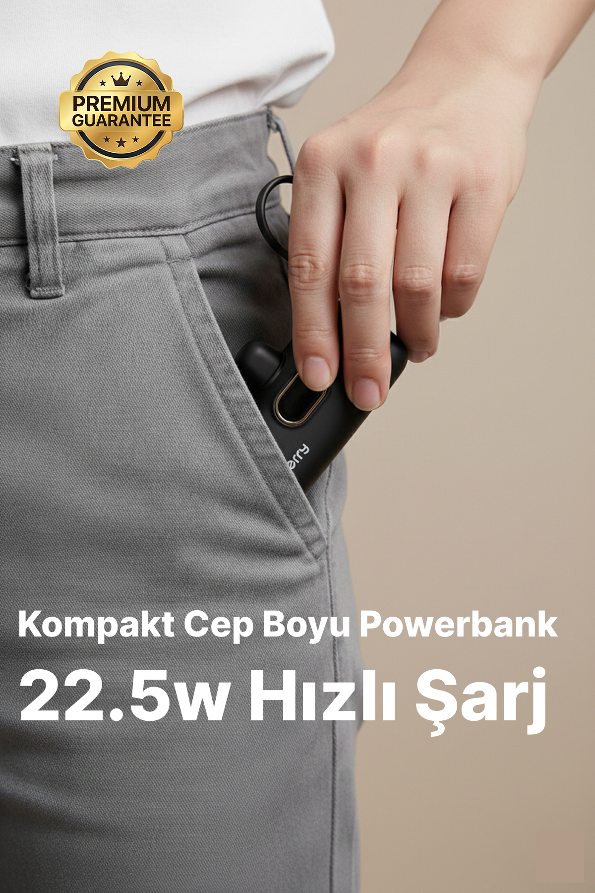 DX269B Black Powerbank – 5,000 mAh, 22.5 W Type-C Fast Charging