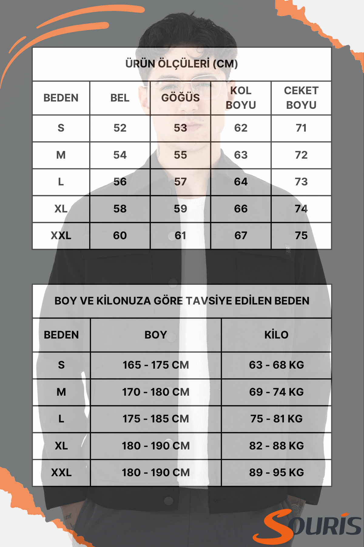 Souris  Erkek Nefti Kot Ceket Relax Fit Rahat Kalıp - Görsel 4