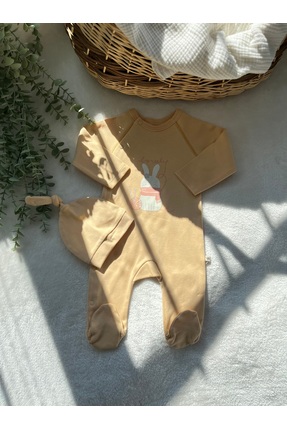 moi noi bebek %100 Pamuk Organik Kız Bebek 2'li Tulum