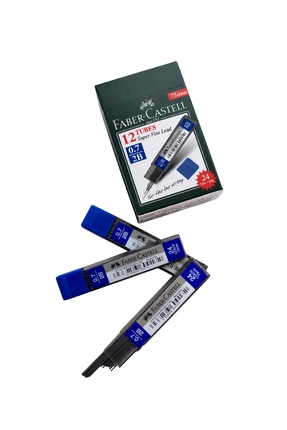 Faber Castell Min Super Fine Lead 2B 75 mm 0.7 mm Versatil Kalem Ucu 12'li