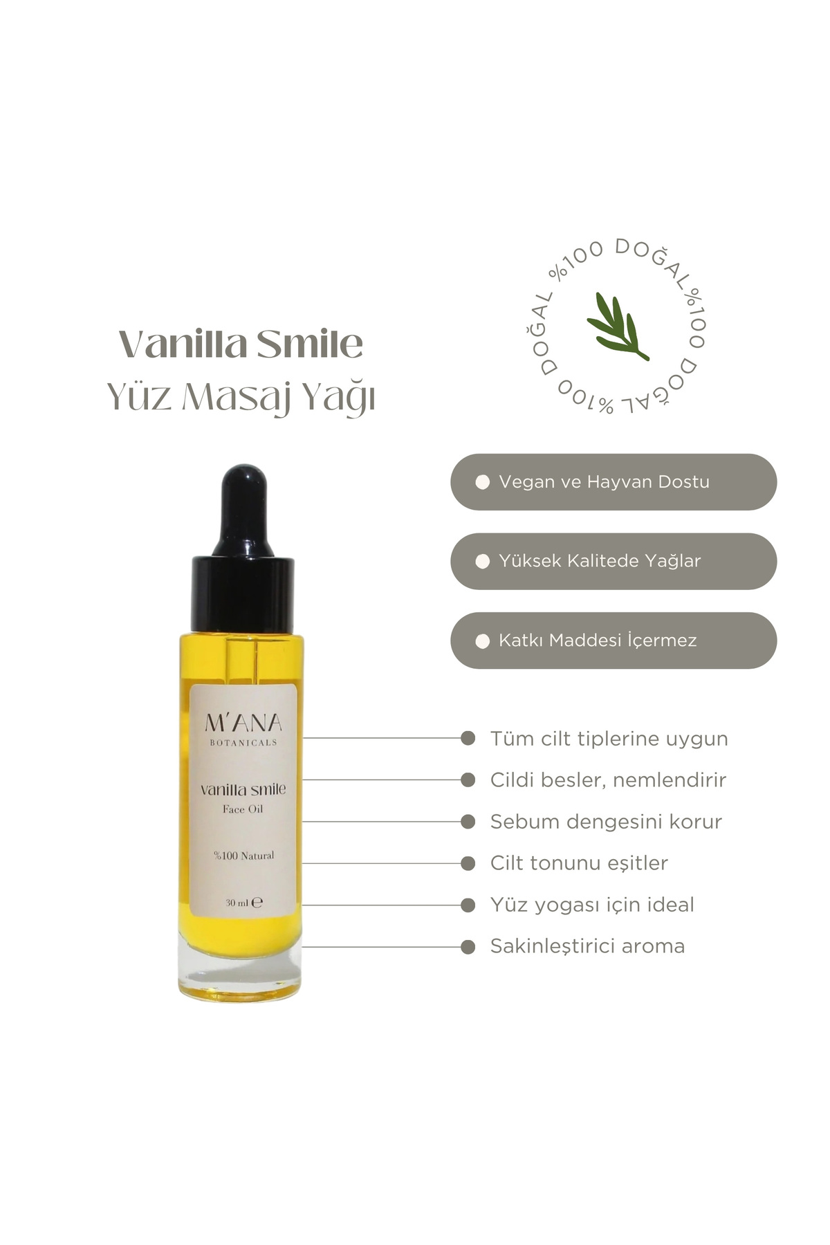 Vanilla Smile Yüz Masaj Yağı 30 ml (Face Oil) — Vanilla-smile-yuz-masaj-yagi-30ml — تصویر 3 از 6