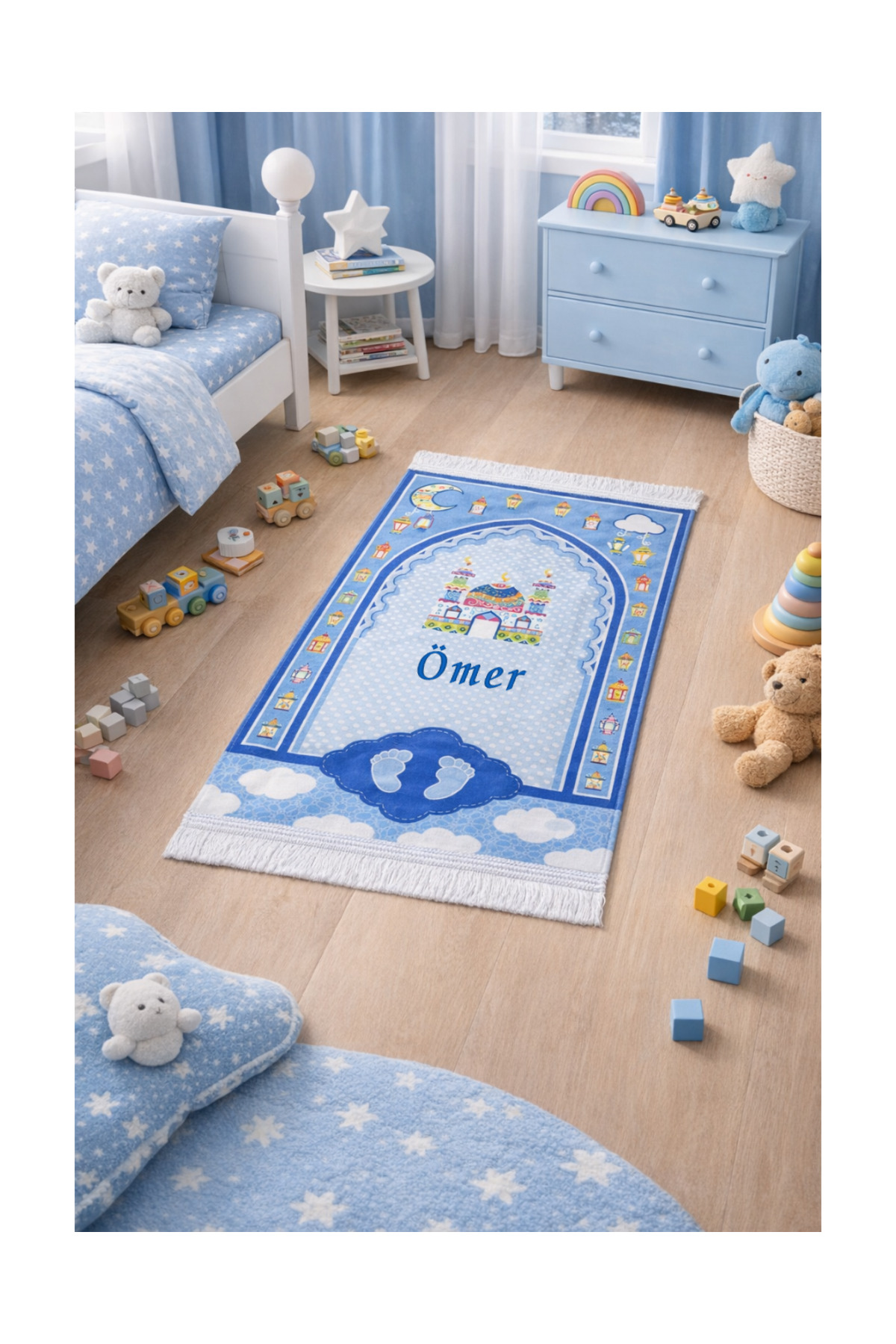 Blue Mosque Named Prayer Sheet, Prayer Rack - 40x95 Cm