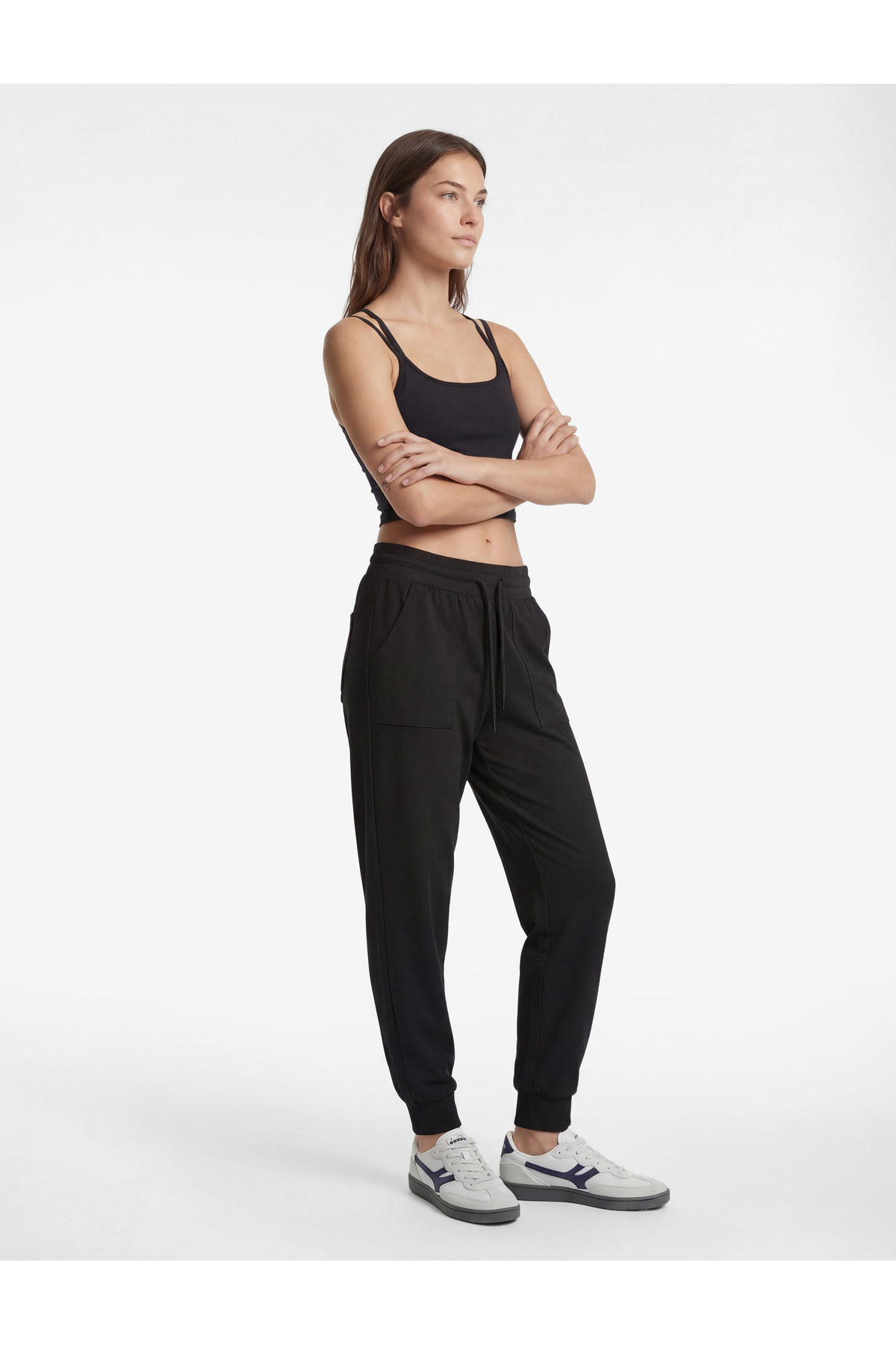 Koton  Yüksek Bel Bağcıklı Rahat Kalıp Cepli Spor Jogger Eşofman Altı
