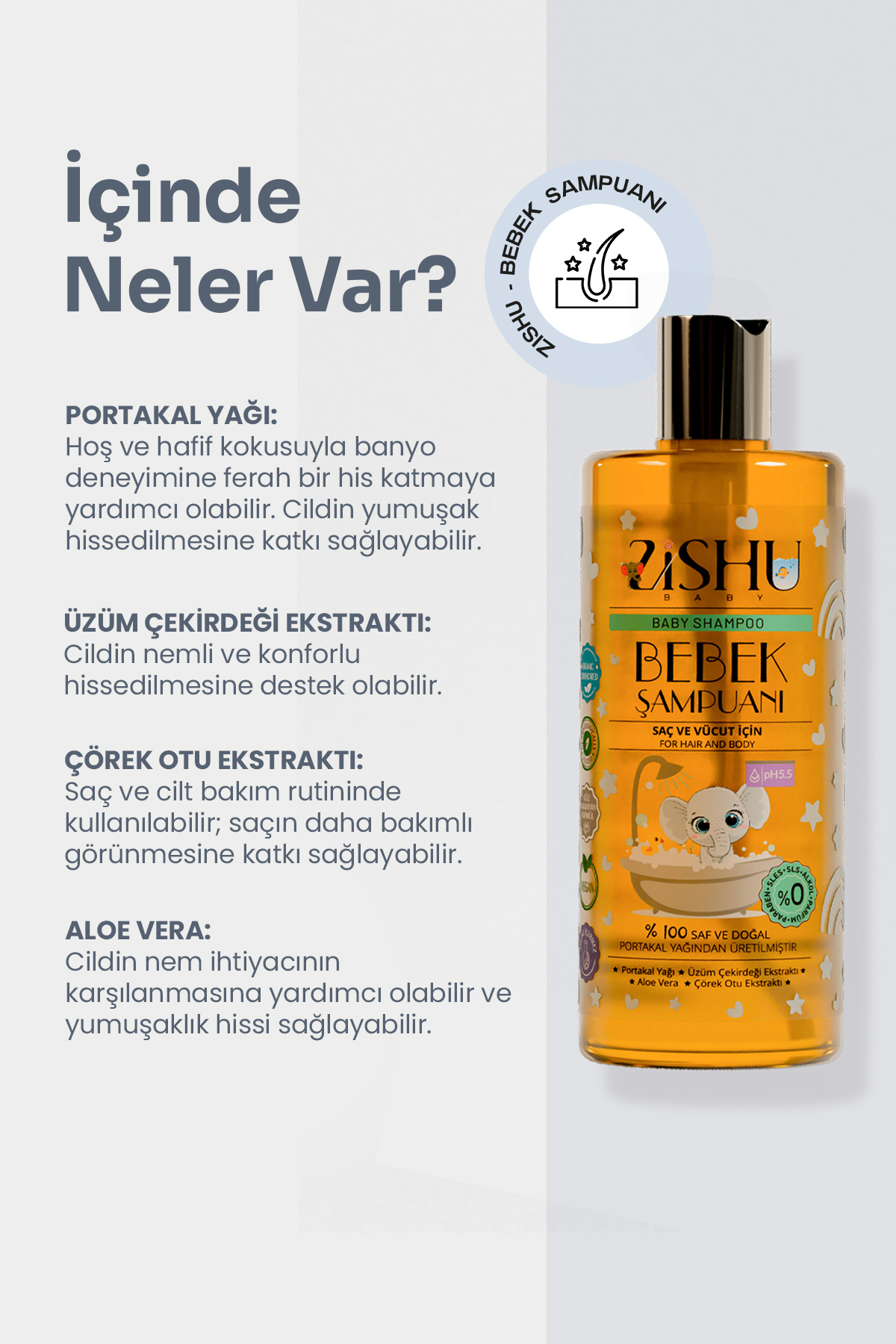 ZİSHU Bebek Saç ve Vücut Şampuanı 400 ml fotoğrafı 2 (önizleme)