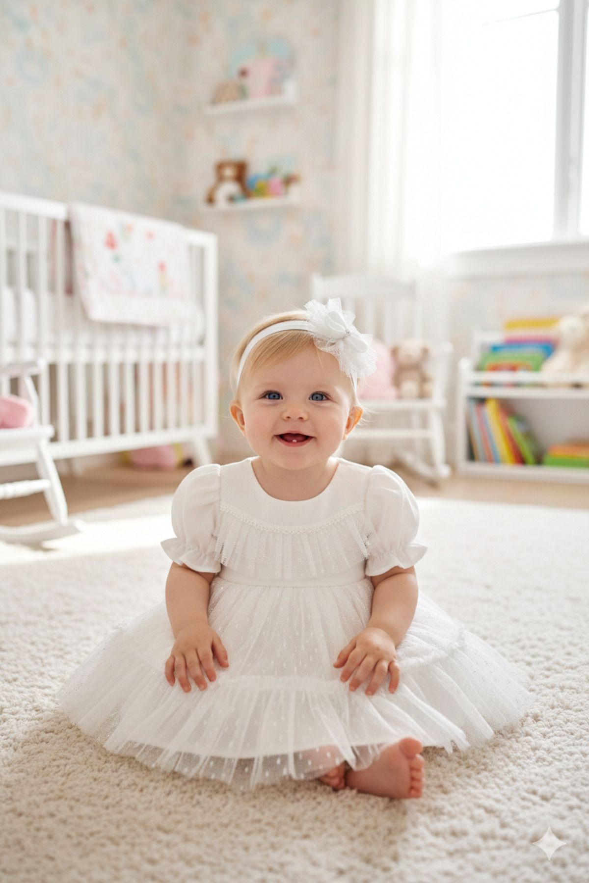 Miniday Baby Kız Bebek Mevlütlük Elbise Yazlık Bandanalı Dantelli Yeni doğan Hastane çıkışı Gelinlik Abiye 4015 fotoğrafı 3 (önizleme)