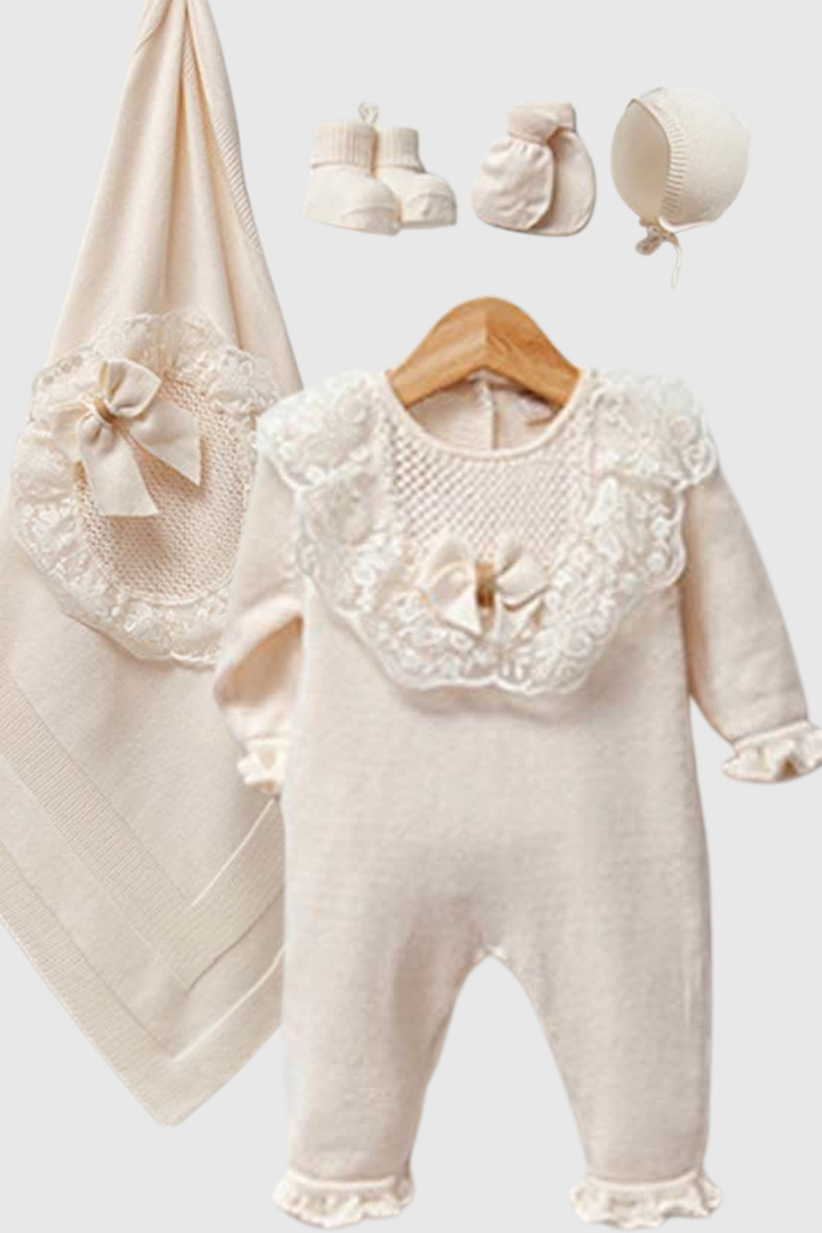 Naka Concept Naturel 5’li Organik Pamuk Hastane Çıkış Seti Premium Organic Cotton Newborn Set Gift Ready fotoğrafı 3 (önizleme)