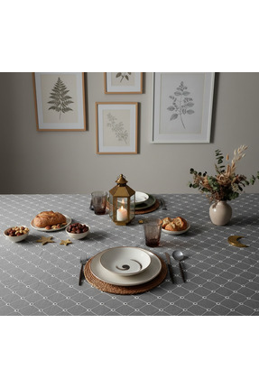 PİKKO HOME GRİ RENK ÖZEL NAKIŞLI POLYESTER(LM)