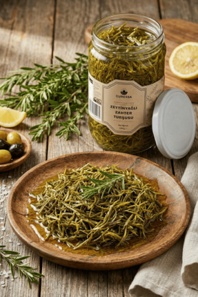 GURESSA Zeytinyağlı Zahter Turşusu 660 ml (Kahvaltılık & Mezelik)