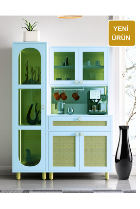 FLORADESİGN Ambiyans Kahve Köşesi Dolabı | Led Aydınlatmalı Dolap | Temperli ...