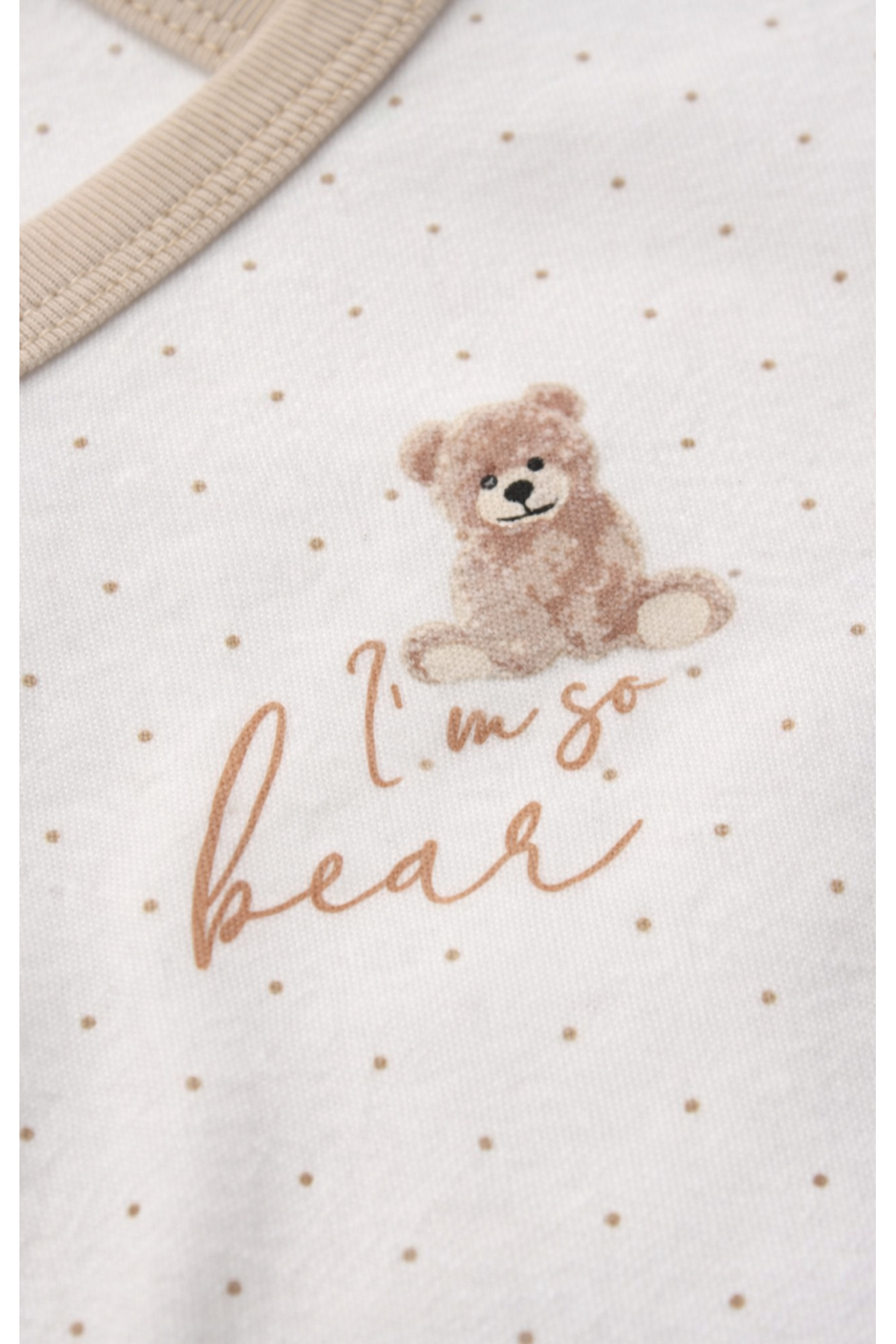 Bistyle %100 Organik Pamuk Kruvaze Body Kısa Kollu Yenidoğan / So Bear Kız Erkek Unisex Bebek fotoğrafı 4 (önizleme)