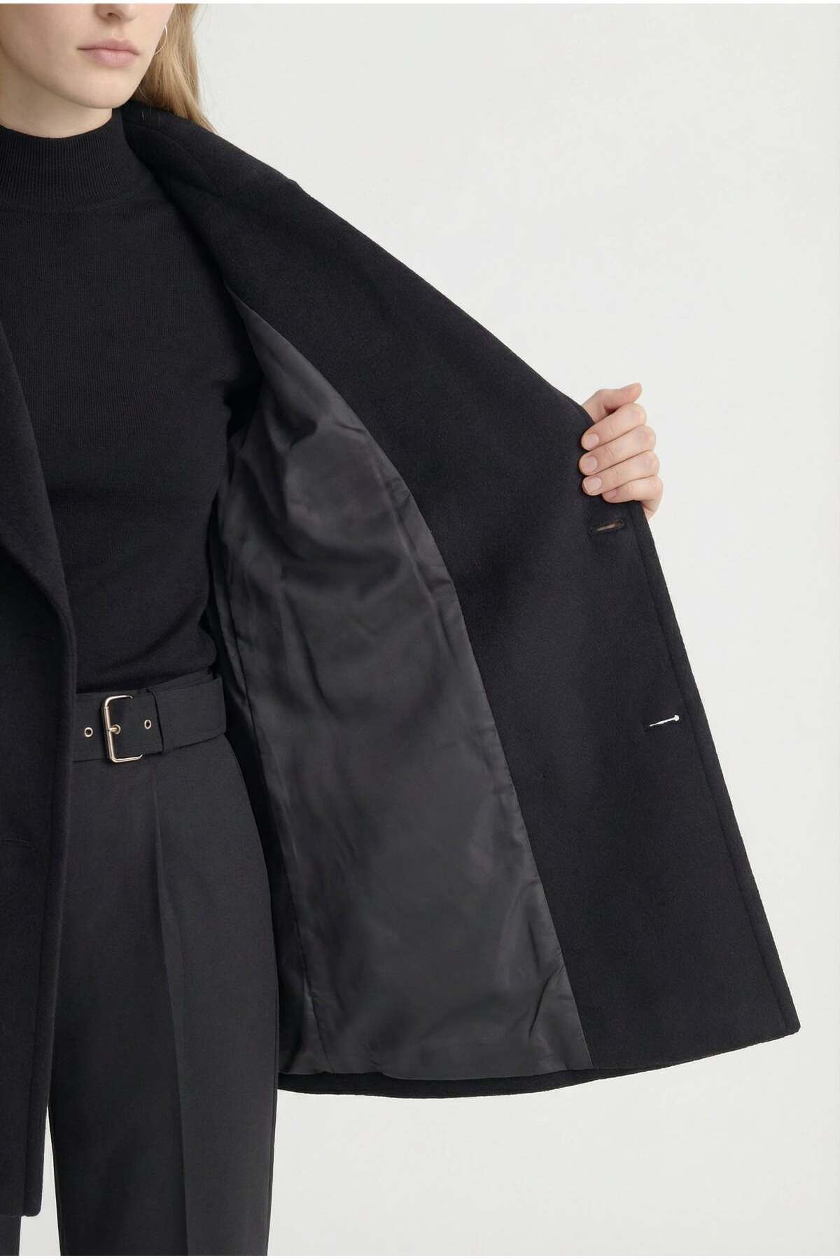 PAULMARK  Kadın Kısa Kaşe Kaban - Görsel 5