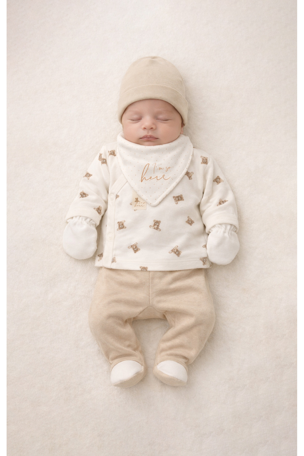 Bistyle Yenidoğan %100 Organik Pamuk 5'li Hastane Çıkışı / New So Bear Kız Erkek Unisex Bebek Seti fotoğrafı 5 (önizleme)