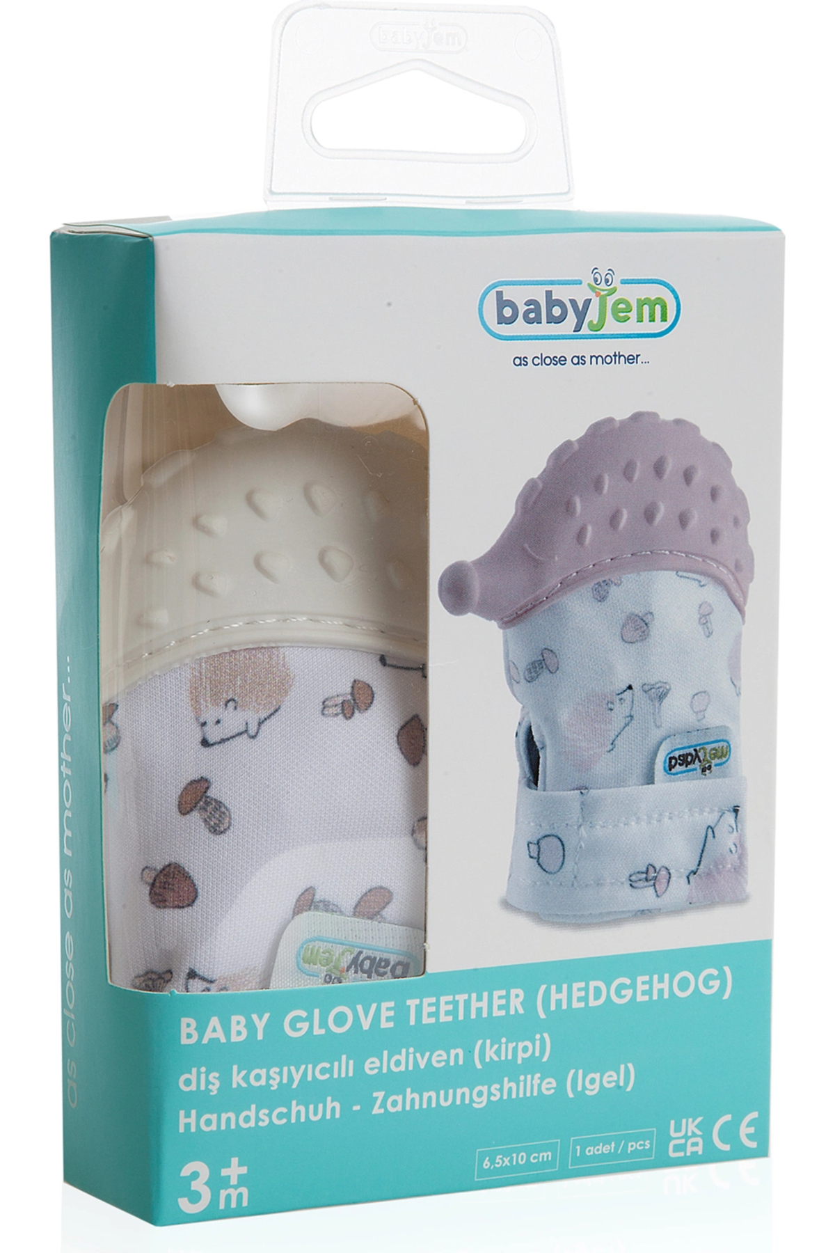 Babyjem Hışırtılı Silikon Diş Kaşıyıcı Eldiven Kirpi - Ekru fotoğrafı 7 (önizleme)