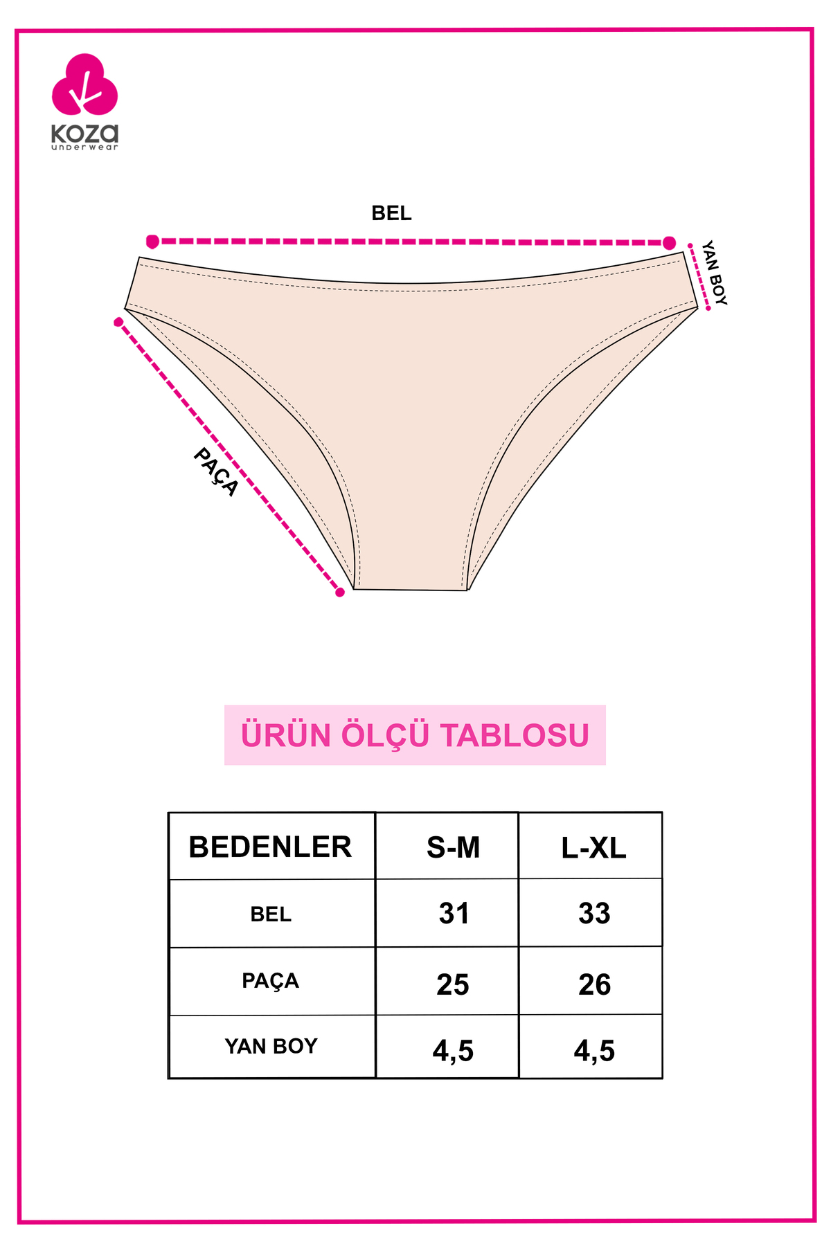 koza iç giyim Kadın Pamuklu Basic Külot görsel 6
