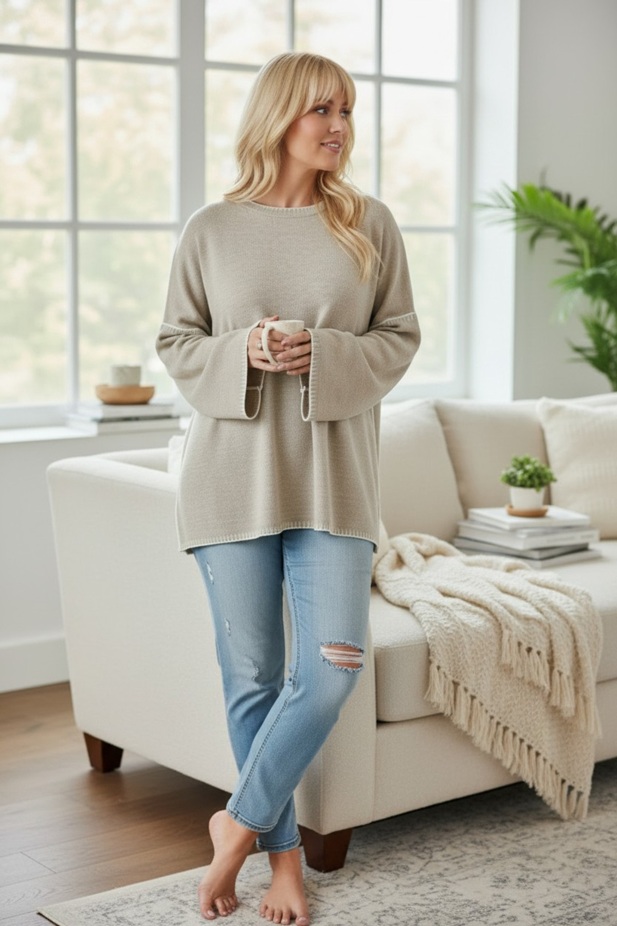 Butik  Kadın büyük beden kazak - Görsel 6