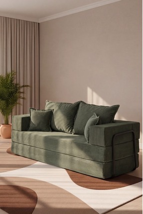 Huga Mobilya Zara Kanepe, Fitilli Kadife, Yatak Olabilen, Tamamen Fermuarlı, ...