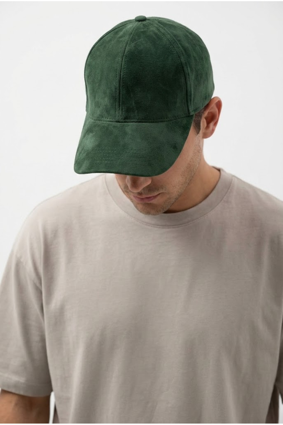 OnMyHead  Unisex Yeşil Süet Kep - Görsel 3