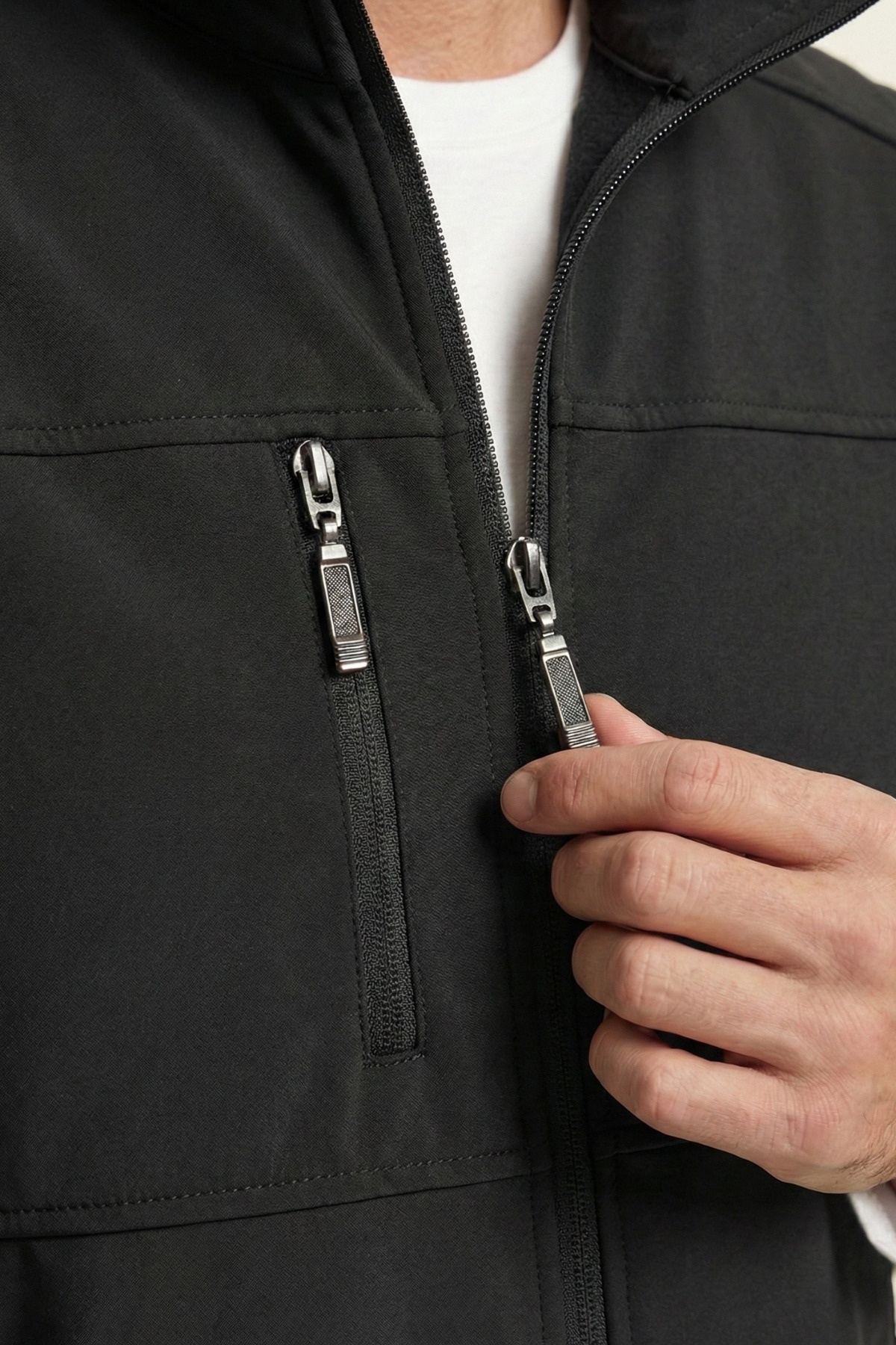 GENIUS STORE  Erkek Yelek Softshell Su Geçirmez Tam Fermuarlı Cepli Normal Kalıp Spor Yelek - Görsel 4