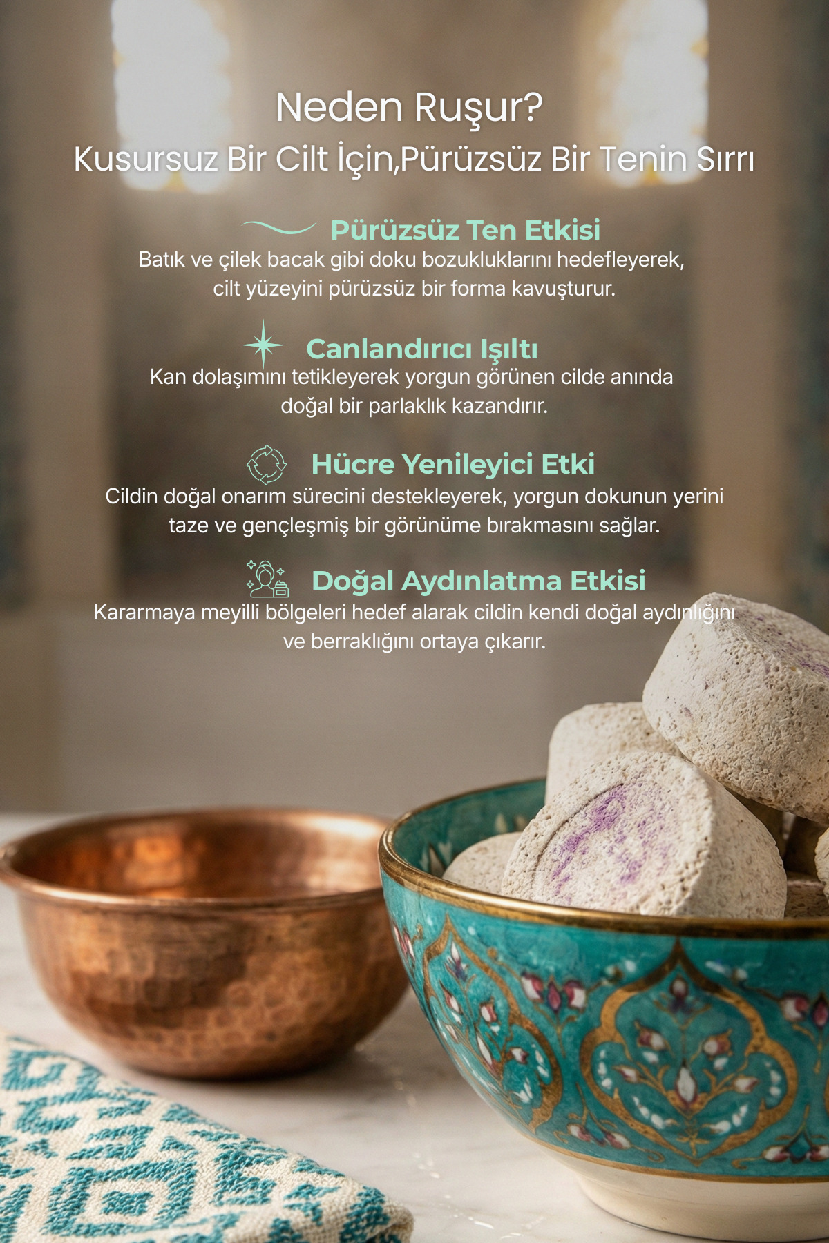 Ruşur Taşı Ölü Derilerden Arındırıcı Aydınlatıcı Yüz Temizleyici Canlandırıcı Doğal İran Hamam Taşı 7 Adet — RUŞURTAŞI — تصویر 4 از 5