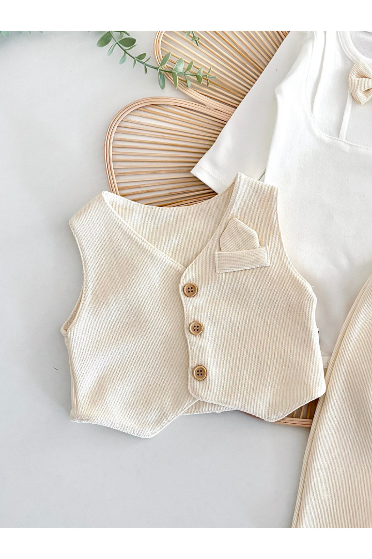 Jammybaby Adrian Smokin Yelek,Papyonlu Body ve Pantolon Erkek Bebek Yenidoğan Mevlüt Düğün Özel Gün Şık Takım fotoğrafı 5 (önizleme)